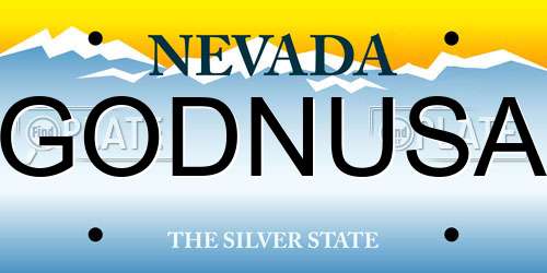 GODNUSA Nevada License Plate