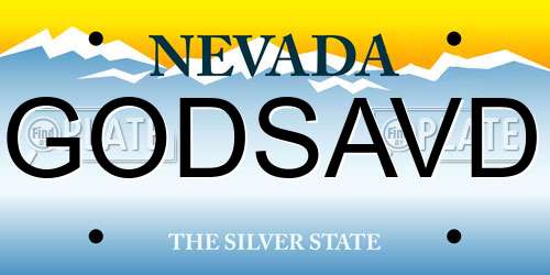 GODSAVD Nevada License Plate