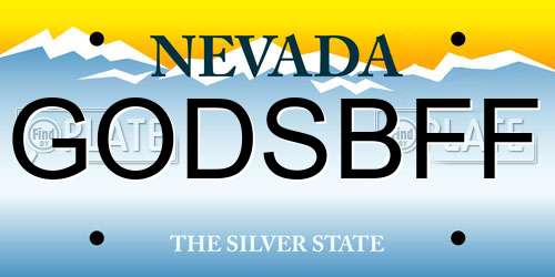 GODSBFF Nevada License Plate