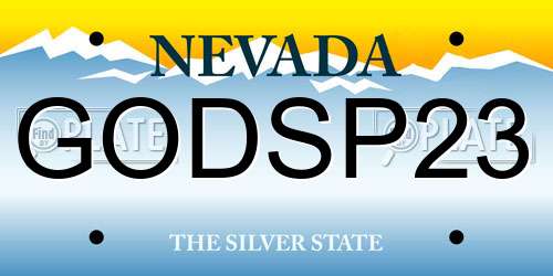 GODSP23 Nevada License Plate