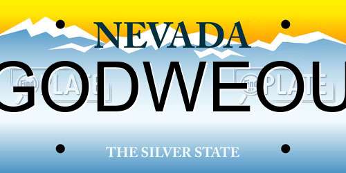 GODWEOU Nevada License Plate
