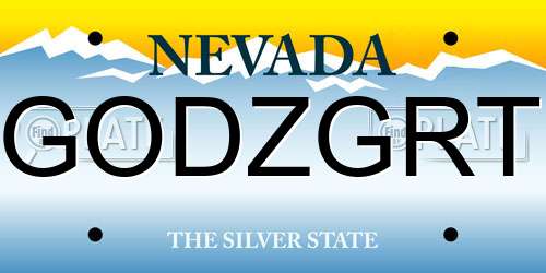 GODZGRT Nevada License Plate