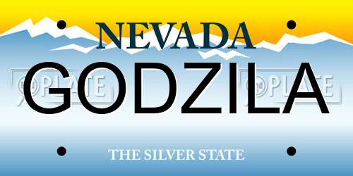 GODZILA Nevada License Plate