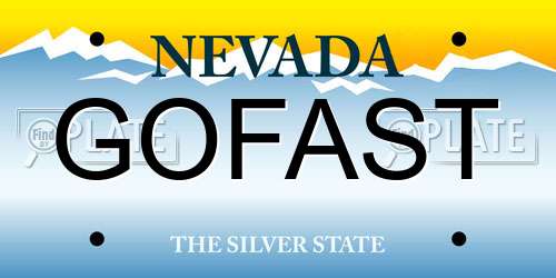 GOFAST Nevada License Plate