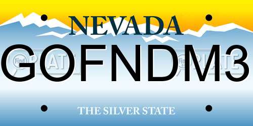 GOFNDM3 Nevada License Plate