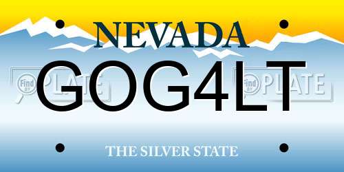 GOG4LT Nevada License Plate