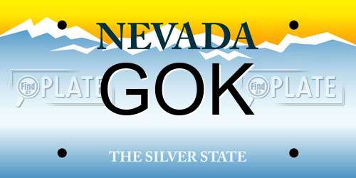 GOK Nevada License Plate