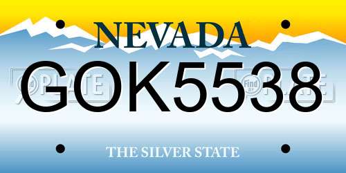 GOK5538 Nevada License Plate