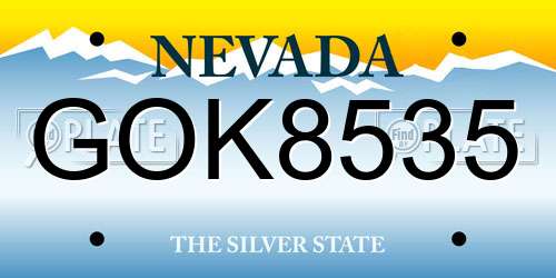 GOK8535 Nevada License Plate