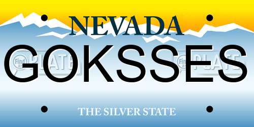 GOKSSES Nevada License Plate