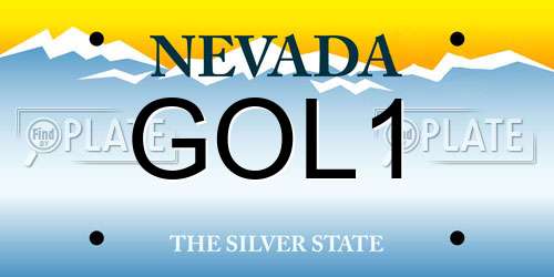 GOL1 Nevada License Plate