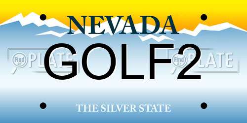 GOLF2 Nevada License Plate