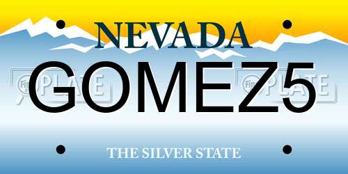 GOMEZ5 Nevada License Plate
