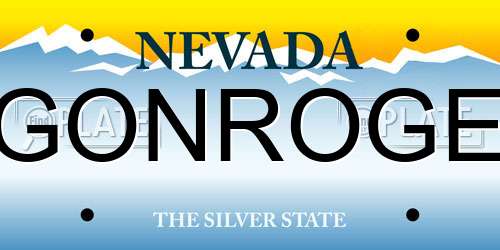 GONROGE Nevada License Plate