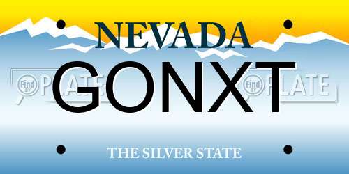 GONXT Nevada License Plate