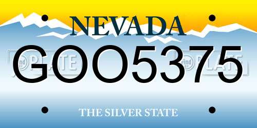 GOO5375 Nevada License Plate