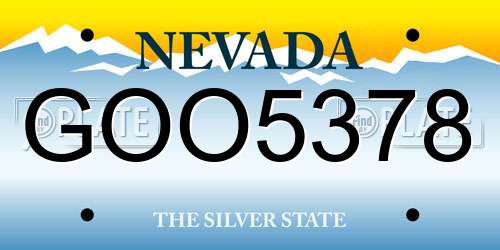GOO5378 Nevada License Plate