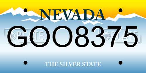 GOO8375 Nevada License Plate