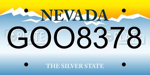GOO8378 Nevada License Plate