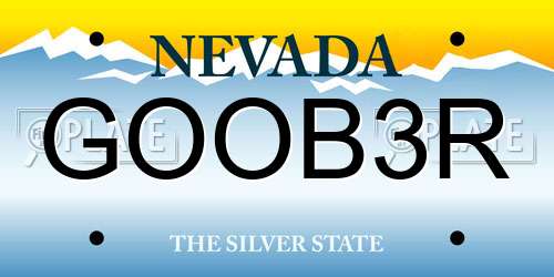 GOOB3R Nevada License Plate