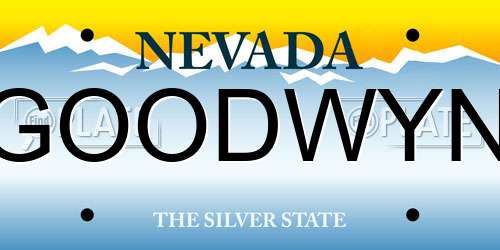 GOODWYN Nevada License Plate