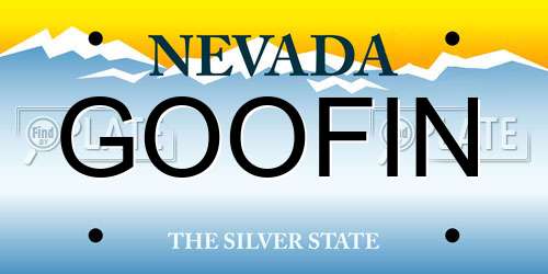 GOOFIN Nevada License Plate