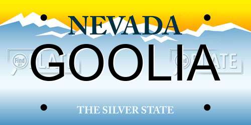 GOOLIA Nevada License Plate