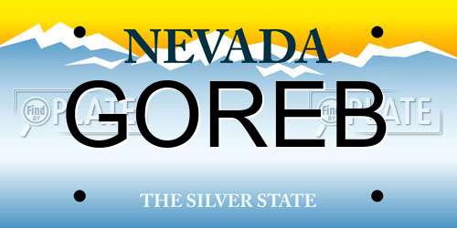 GOREB Nevada License Plate
