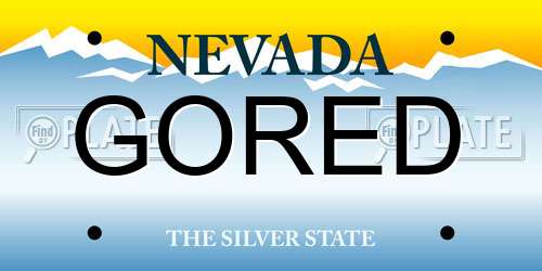 GORED Nevada License Plate