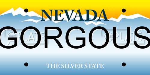 GORGOUS Nevada License Plate