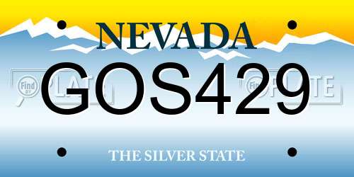 GOS429 Nevada License Plate