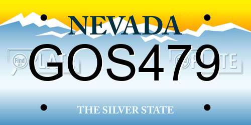 GOS479 Nevada License Plate