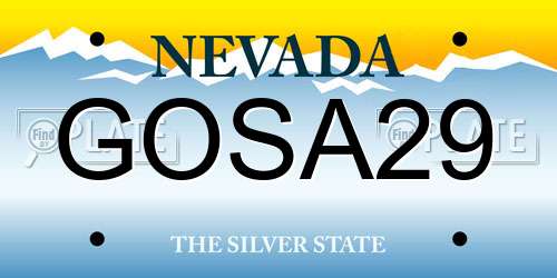 GOSA29 Nevada License Plate