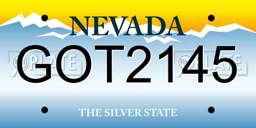 GOT2145 Nevada License Plate