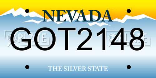 GOT2148 Nevada License Plate