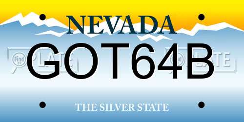GOT64B Nevada License Plate