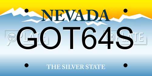 GOT64S Nevada License Plate