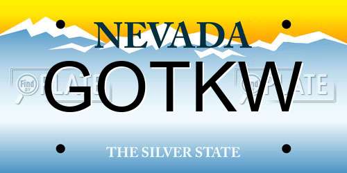 GOTKW Nevada License Plate