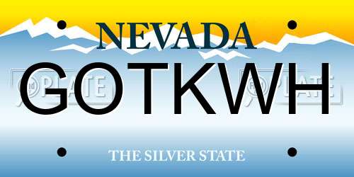 GOTKWH Nevada License Plate