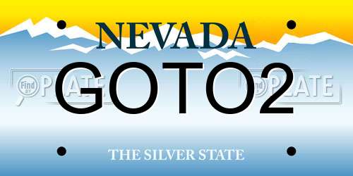 GOTO2 Nevada License Plate