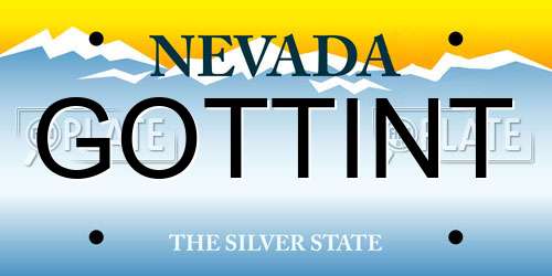 GOTTINT Nevada License Plate