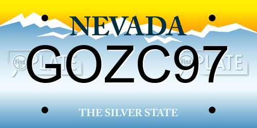 GOZC97 Nevada License Plate
