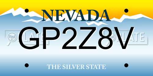 GP2Z8V Nevada License Plate