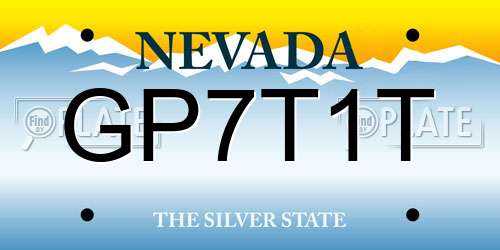 GP7T1T Nevada License Plate