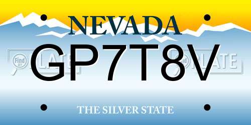GP7T8V Nevada License Plate