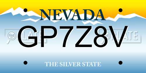 GP7Z8V Nevada License Plate