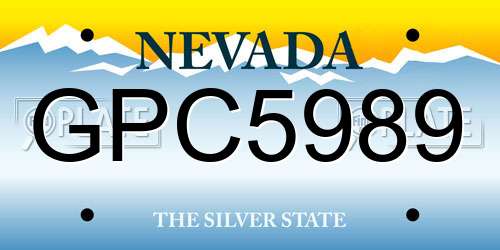 GPC5989 Nevada License Plate