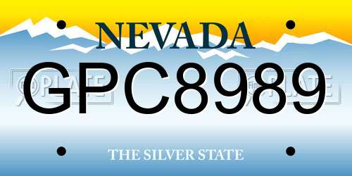 GPC8989 Nevada License Plate