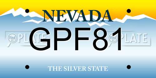 GPF81 Nevada License Plate