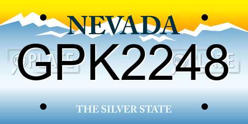 GPK2248 Nevada License Plate